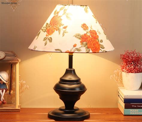 metal and fabric lamp|Amazon.com: Black Metal Modern Table Lamps.